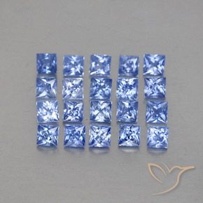 2.49カラットの天然パステルブルーサファイア（2.6×2.6 mm・四角）