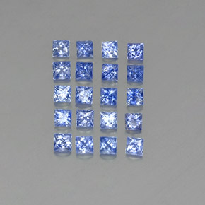 カラットの天然ブルーサファイア（2×2 mm・四角）