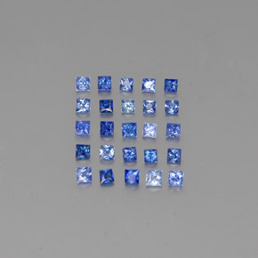 カラットの天然ブルーサファイア（1.9×1.8 mm・四角）