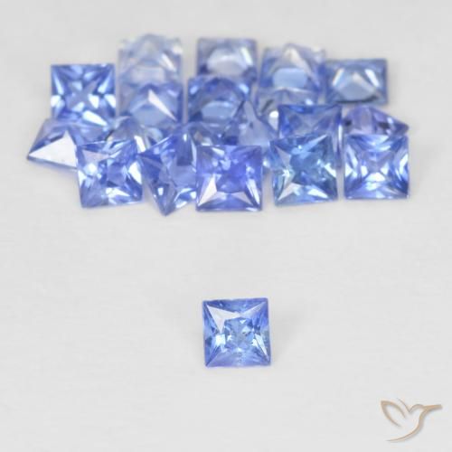 1.62カラットの天然パステルブルーサファイア（2.3×2.3 mm・四角）