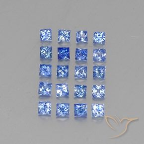 2.57カラットの天然パステルブルーサファイア（2.6×2.6 mm・四角）