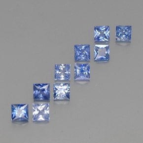 カラットの天然ブルーサファイア（3.1×3.1 mm・四角）