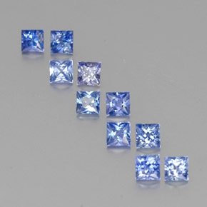 カラットの天然ブルーサファイア（3.2×3.1 mm・四角）