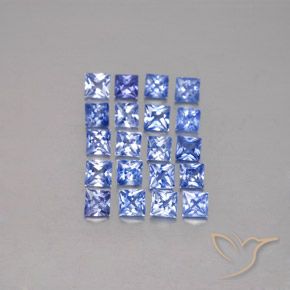 2.14カラットの天然ディープブルーサファイア（2.6×2.6 mm・四角）