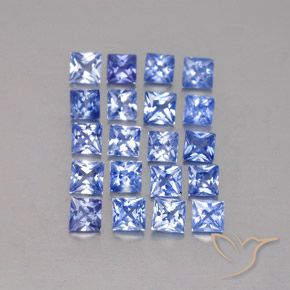 2.14カラットの天然ディープブルーサファイア（2.6×2.6 mm・四角）
