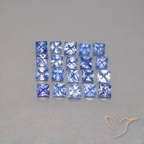 2.13カラットの天然パステルブルーサファイア（2.5×2.5 mm・四角）
