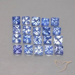 2.13カラットの天然パステルブルーサファイア（2.5×2.5 mm・四角）