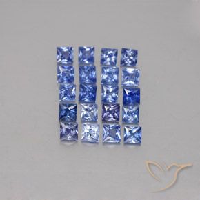 2.26カラットの天然ミディアムダークブルーサファイア（2.6×2.6 mm・四角）