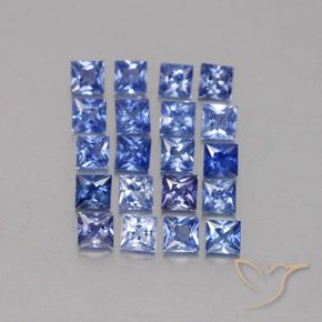2.26カラットの天然ミディアムダークブルーサファイア（2.6×2.6 mm・四角）