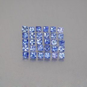 カラットの天然ブルーサファイア（2×2 mm・四角）