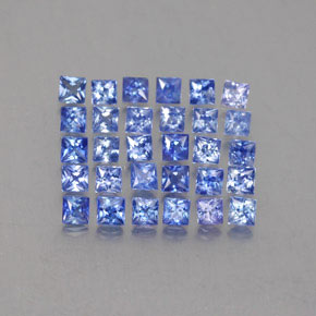 カラットの天然ブルーサファイア（2×2 mm・四角）