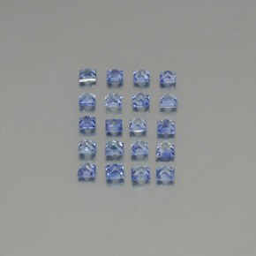 2.04カラットの天然ベイビーブルーサファイア（2.5×2.5 mm・四角）