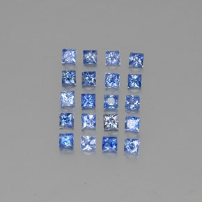 1.51カラットの天然ミディアムダークブルーサファイア（2.6×2.5 mm・四角）