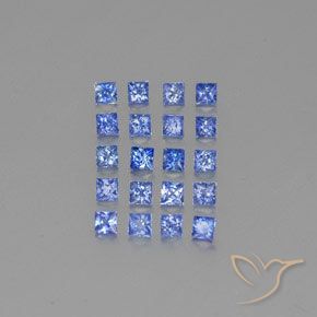 2.05カラットの天然ミディアムダークブルーサファイア（2.4×2.3 mm・四角）