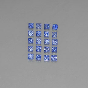 カラットの天然ブルーサファイア（2.6×2.5 mm・四角）