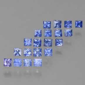 1.21カラットの天然パステルブルーサファイア（2.1×2 mm・四角）