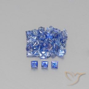 2.86カラットの天然ミディアムダークブルーサファイア（2.1×2 mm・四角）