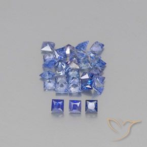 2.37カラットの天然パステルブルーサファイア（2.3×2.3 mm・四角）