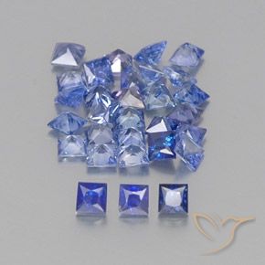 2.37カラットの天然パステルブルーサファイア（2.3×2.3 mm・四角）