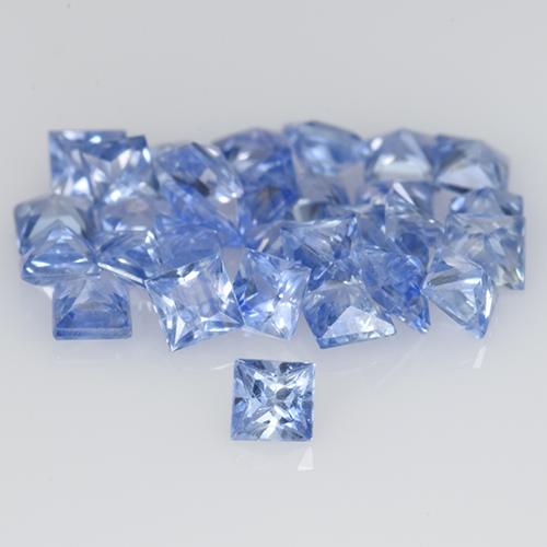 1.38カラットの天然パステルブルーサファイア（1.9×1.8 mm・四角）