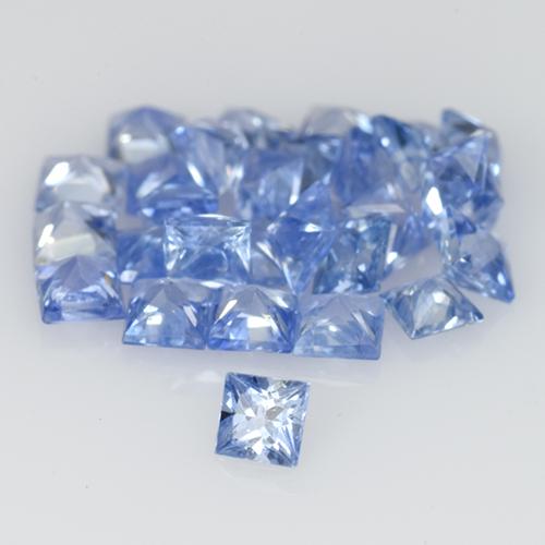 1.38カラットの天然パステルブルーサファイア（1.9×1.8 mm・四角）