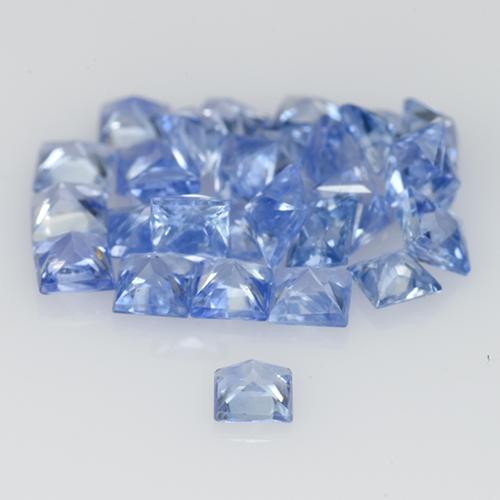 1.38カラットの天然パステルブルーサファイア（1.9×1.8 mm・四角）