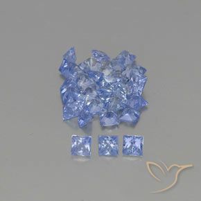 2.59カラットの天然パステルブルーサファイア（2.3×2.3 mm・四角）