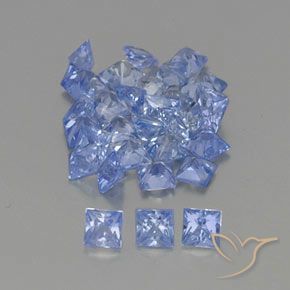 2.59カラットの天然パステルブルーサファイア（2.3×2.3 mm・四角）