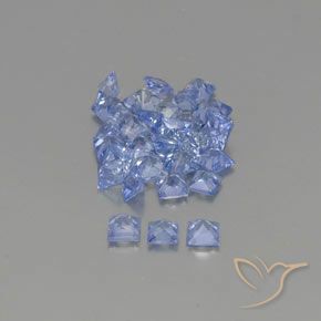 2.59カラットの天然パステルブルーサファイア（2.3×2.3 mm・四角）