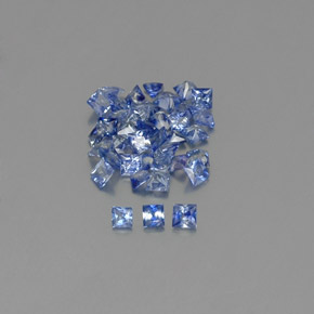 2.74カラットの天然ミディアムダークブルーサファイア（2.1×2.1 mm・四角）