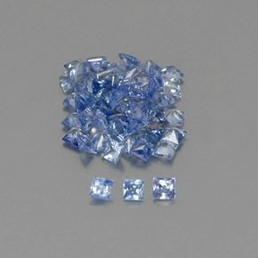 カラットの天然ブルーサファイア（1.9×1.9 mm・四角）