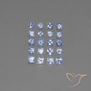 2.39カラットの天然パステルブルーサファイア（2.5×2.4 mm・四角）