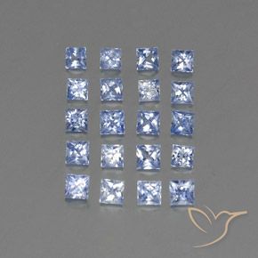 2.39カラットの天然パステルブルーサファイア（2.5×2.4 mm・四角）