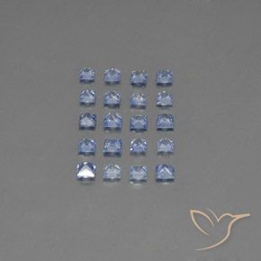 2.39カラットの天然パステルブルーサファイア（2.5×2.4 mm・四角）