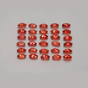 カラットの天然レッドオレンジサファイア（3.6×1.9 mm・マーキス）