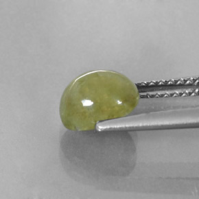 2.30カラットの天然黄色がかった緑サファイア（7.5×6.5 mm・透明）