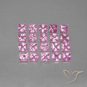 3.45カラットの天然とても淡いピンクサファイア（2.9×2.8 mm・四角）