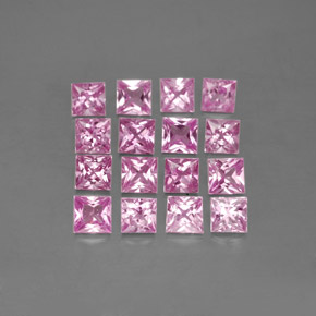3.76カラットの天然ピンクサファイア（3.4×3.3 mm・四角）