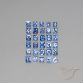 5.85カラットの天然ベイビーブルーサファイア（3.2×3.1 mm・四角）