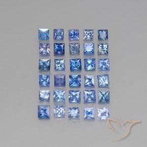 5.85カラットの天然ベイビーブルーサファイア（3.2×3.1 mm・四角）