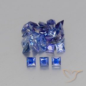 4.36カラットの天然ディープバイオレットブルーサファイア（2.8×2.7 mm・四角）