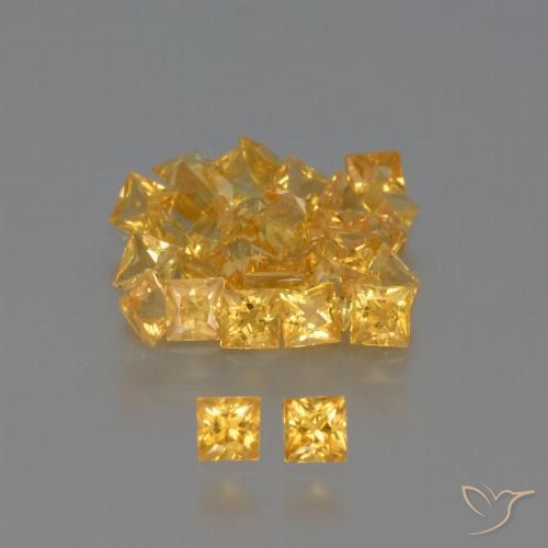 3.28カラットの天然ミディアムゴールデンサファイア（2.5×2.4 mm・四角）