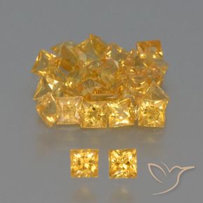 3.28カラットの天然ミディアムゴールデンサファイア（2.5×2.4 mm・四角）