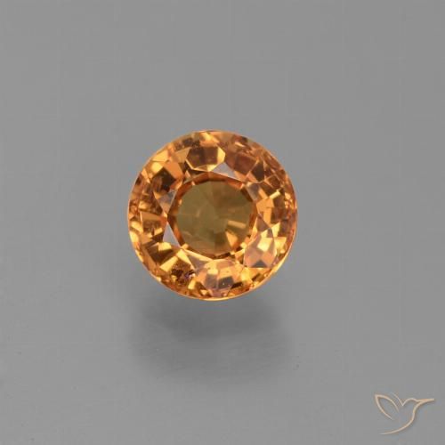 0.73ct 天然 ミディアムオレンジ サファイア, ラウンド, VS