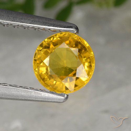 0.64ct 天然 ゴールド サファイア, ラウンド, VS