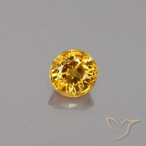 0.66ct 天然 ゴールド サファイア, ラウンド, VS