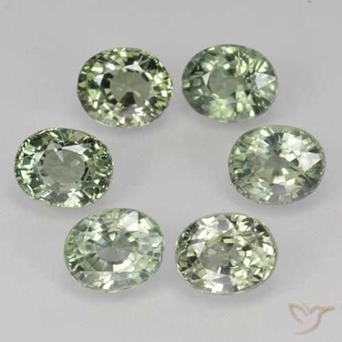 4.06ctw 天然 Medium Light Green サファイア, 楕円形, VVS-VS