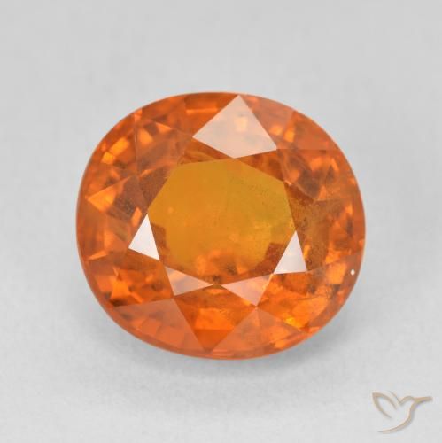 7.50ct 天然 ディープオレンジ サファイア, 楕円形, SI