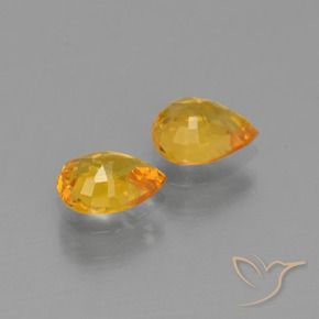 Shop natural 1.30ct 濃いオレンジゴールド サファイア gems, 洋梨の形, from タンザニア at GemSelect. In stock, global shipping!