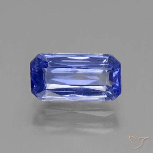 2.98ct 天然 濃いパープルブルー サファイア, エメラルドカット, VS
